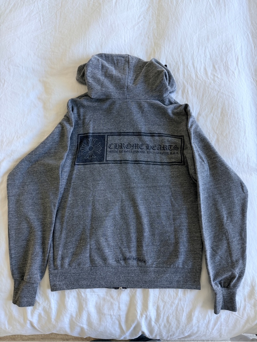 Chrome Hearts Gray Back-Logo Zip Hoodie 100% Authentic - Picture 2 of 6